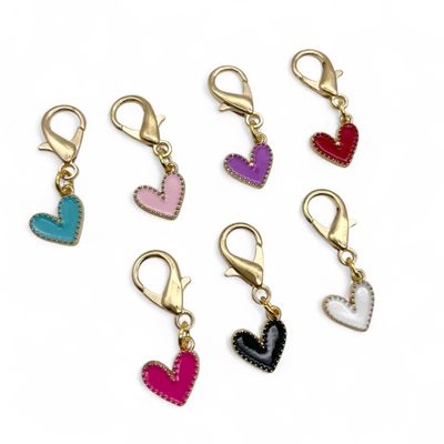 Enamel Heart Stitch Markers - JUMBO Clasp