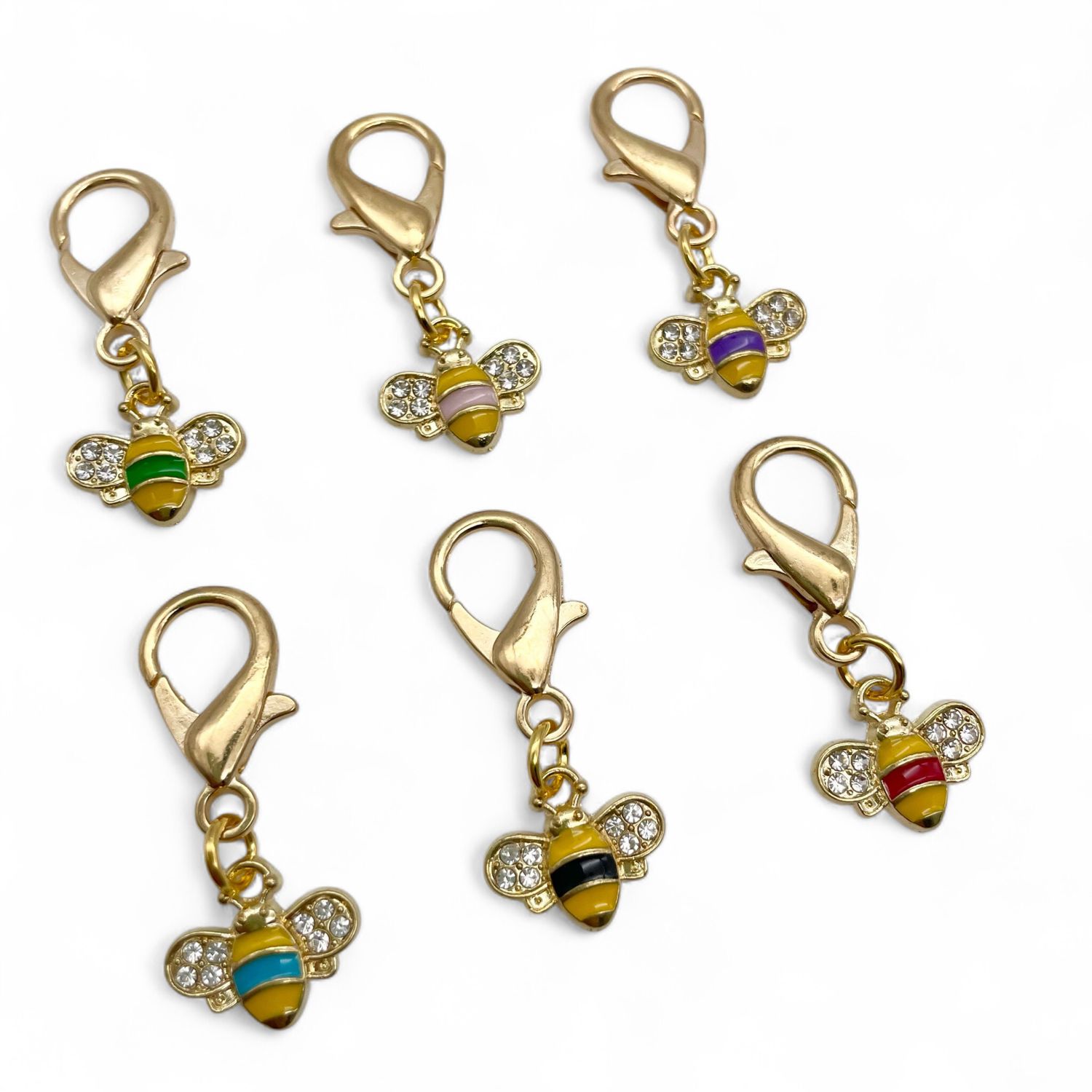 Enamel Sparkly Bee Stitch Markers - JUMBO Clasp