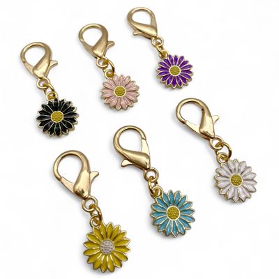 Enamel Daisy Stitch Markers - JUMBO clasp