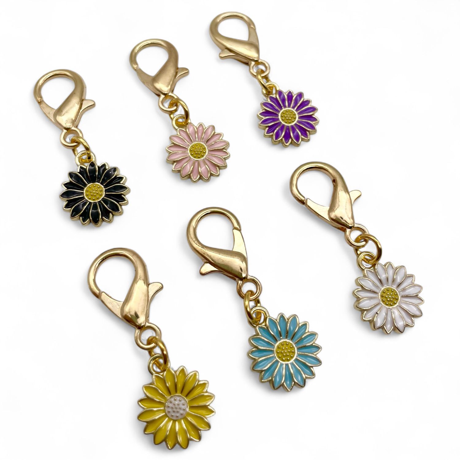 Enamel Daisy Stitch Markers - JUMBO clasp