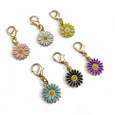 Enamel Daisy Stitch Markers - pack of 5