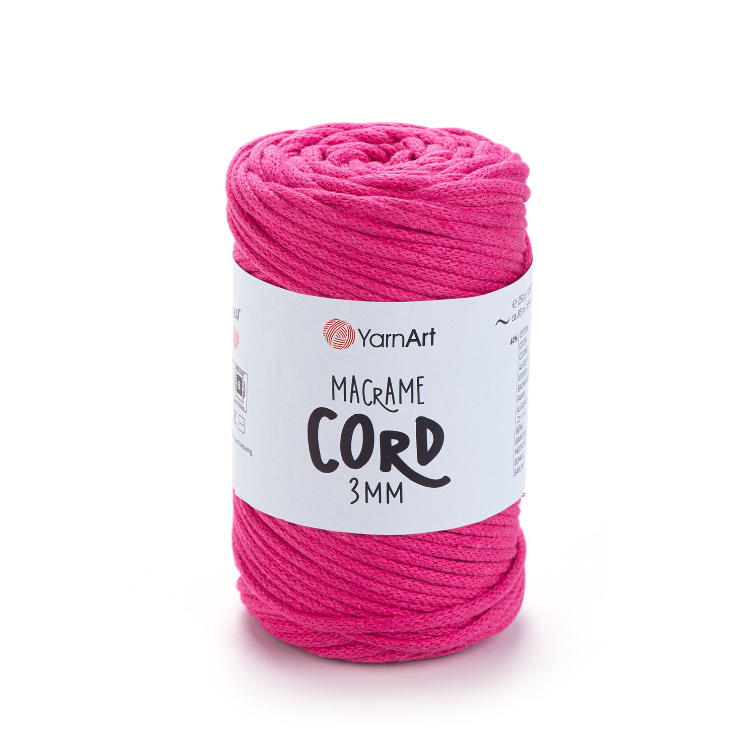 YarnArt Macrame Cord 3mm 771 - Bright Pink YarnArt Macrame Cord 3mm 771 - Bright Pink
