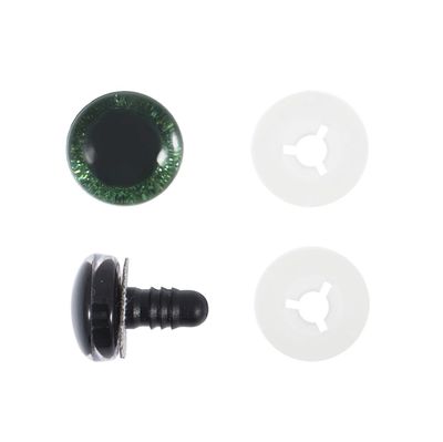 Trimits - 12mm Green Glitter Toy Eyes - Pack of 6 (3 pairs)