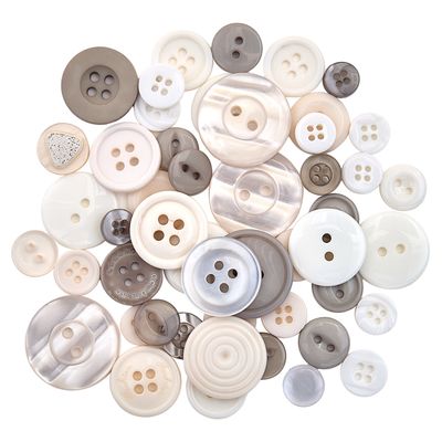 Trimits Craft Buttons - 50g tube - Whites