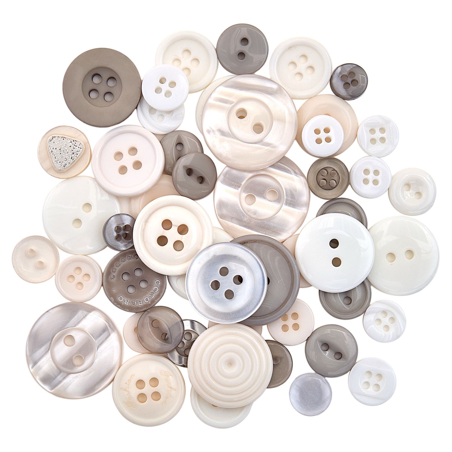 Trimits Craft Buttons - 50g tube - Whites