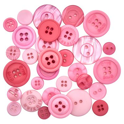 Trimits Craft Buttons - 50g tube - Bright Pinks