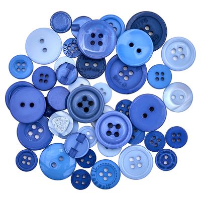 Trimits Craft Buttons - 50g tube - Bright Blues