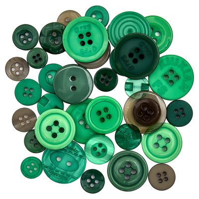 Trimits Craft Buttons - 50g tube - Bright Greens