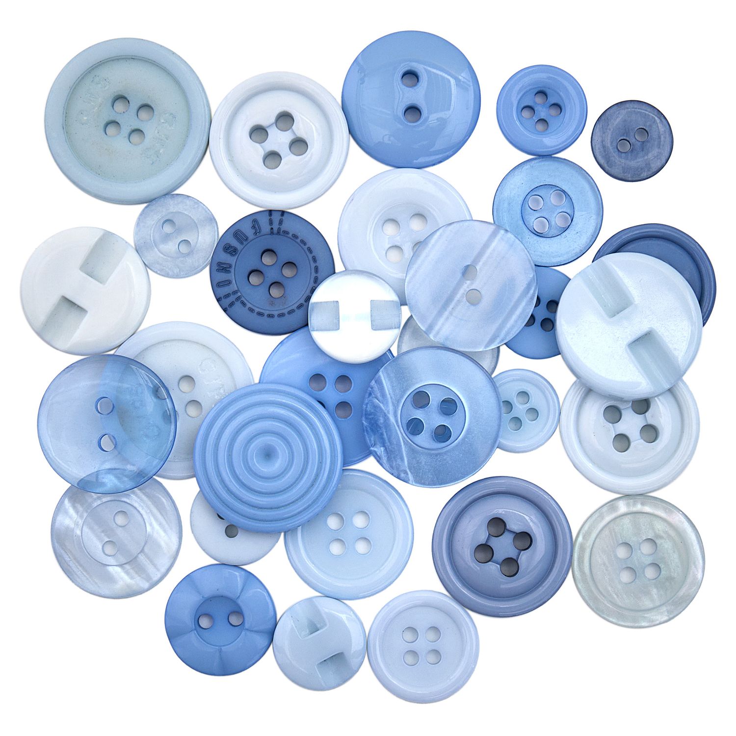Trimits Craft Buttons - 50g tube - Pastel Blues