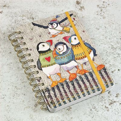Emma Ball Wiro Notebook With Pockets - Woolly Puffins