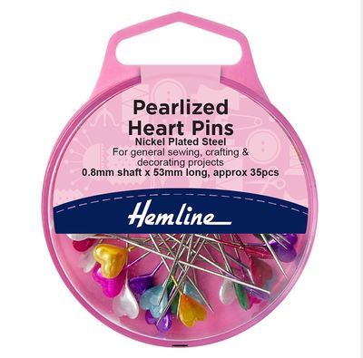 Pins: Heart: Pearlized: Nickel Plated Steel: 53mm: 35 Pieces