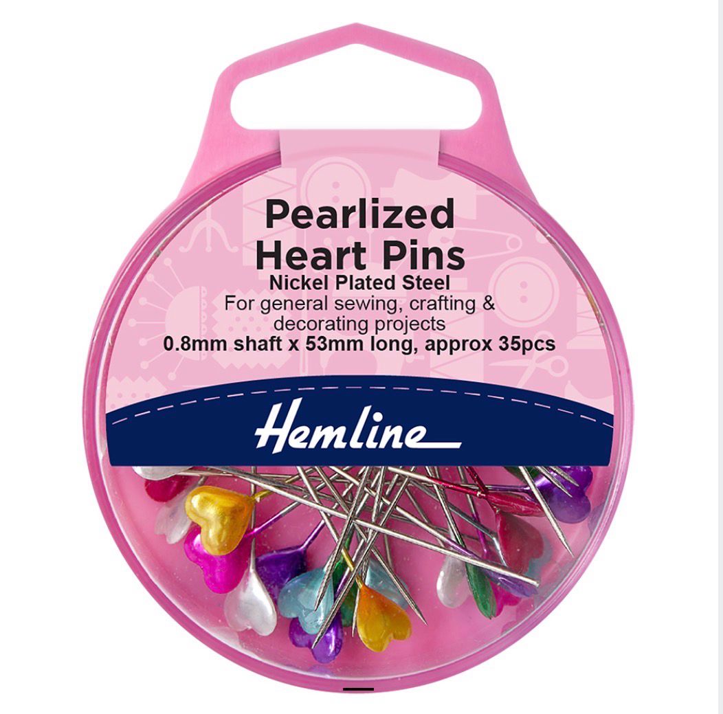 Pins: Heart: Pearlized: Nickel Plated Steel: 53mm: 35 Pieces Pins: Heart: Pearlized: Nickel Plated Steel: 53mm: 35 Pieces