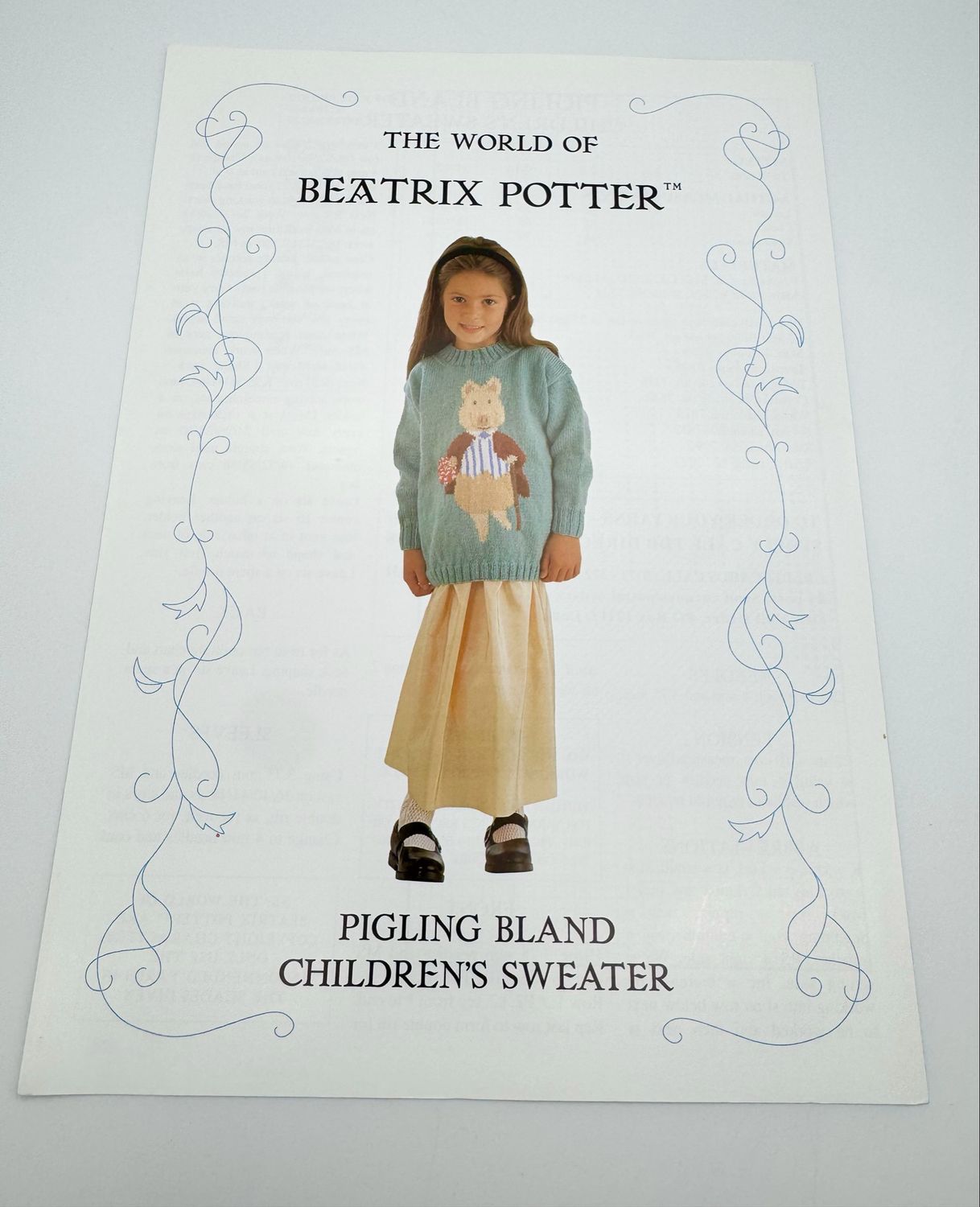 Vintage Beatrix Potter Pigling Bland Sweater Pattern