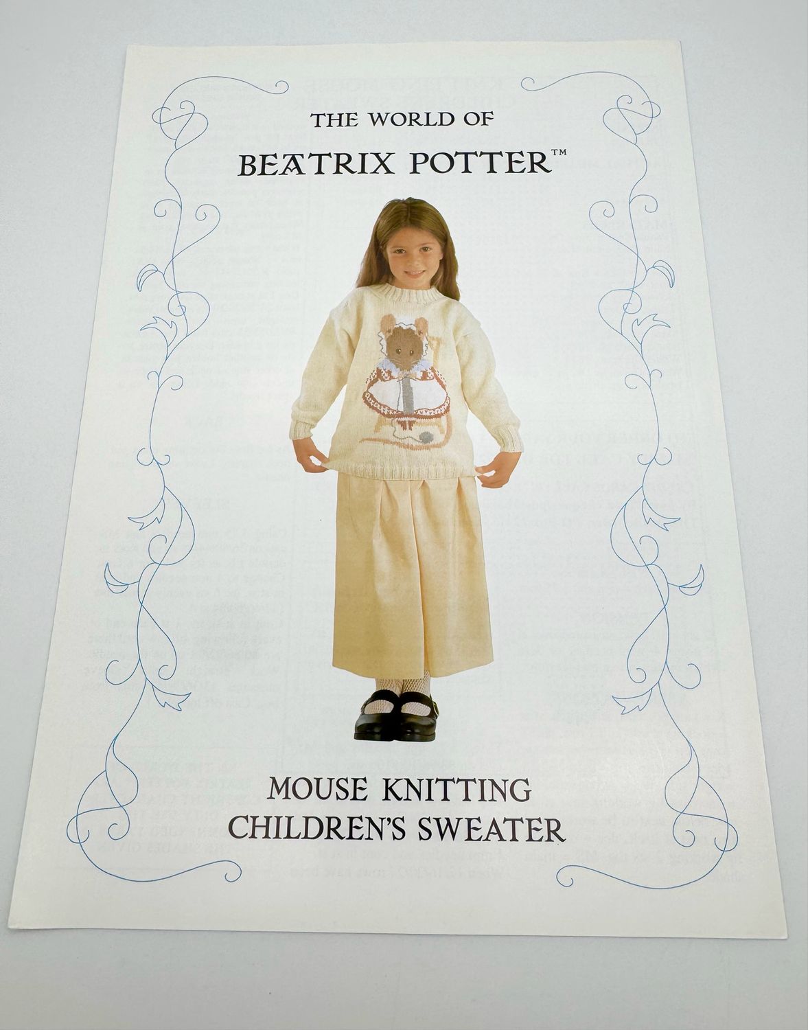 Vintage Beatrix Potter Mouse Sweater Pattern
