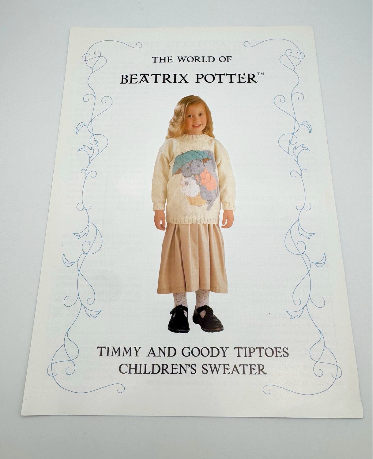 Vintage Beatrix Potter Timmy and Goody Sweater Pattern Vintage Beatrix Potter Timmy and Goody Sweater Pattern