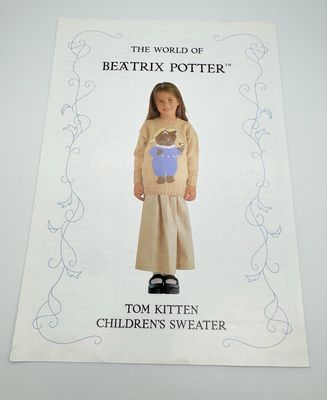 Vintage Beatrix Potter Tom Kitten Sweater Pattern