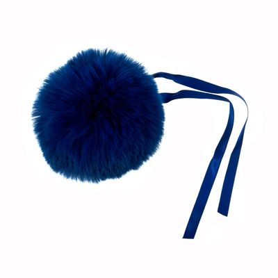 Faux Fur Pom Pom 11cm Blue Faux Fur Pom Pom 11cm Blue