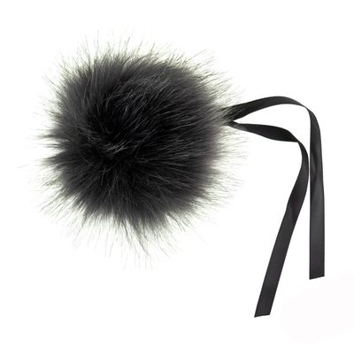 Faux Fur Pom Pom 11cm Grey Tipped Faux Fur Pom Pom 11cm Grey Tipped