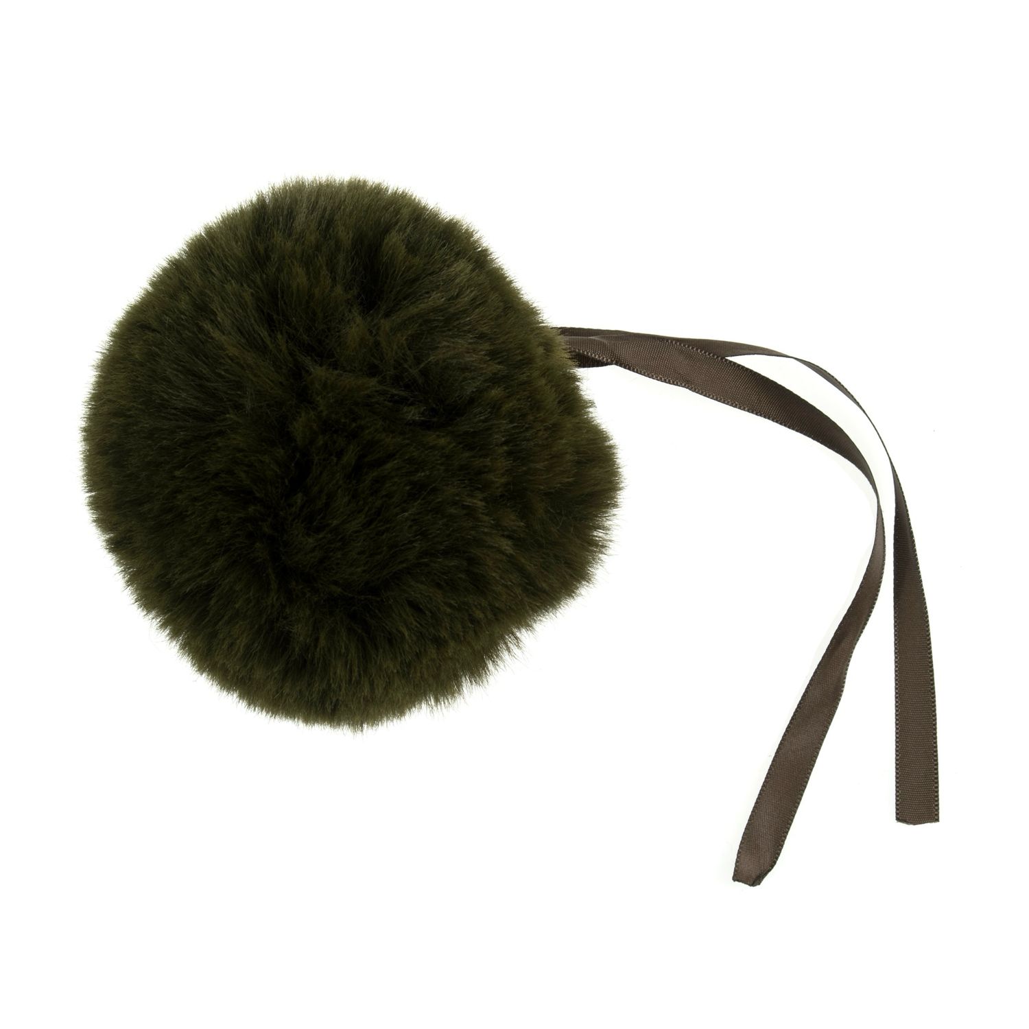 Faux Fur Pom Pom 11cm Khaki