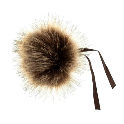 Faux Fur Pom Pom 11cm Brown Tipped Faux Fur Pom Pom 11cm Brown Tipped