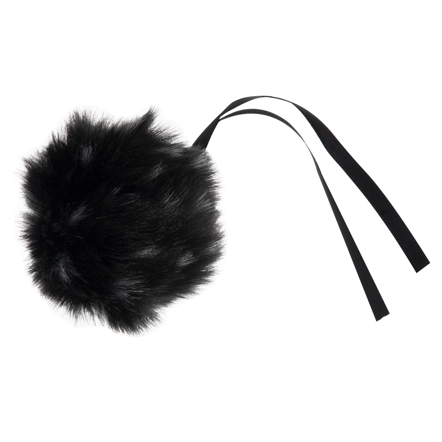 Faux Fur Pom Pom 11cm Black Spot Faux Fur Pom Pom 11cm Black Spot