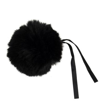 Faux Fur Pom Pom 11cm Black Faux Fur Pom Pom 11cm Black