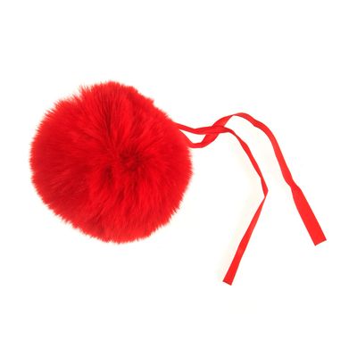 Faux Fur Pom Pom 11cm Red Faux Fur Pom Pom 11cm Red