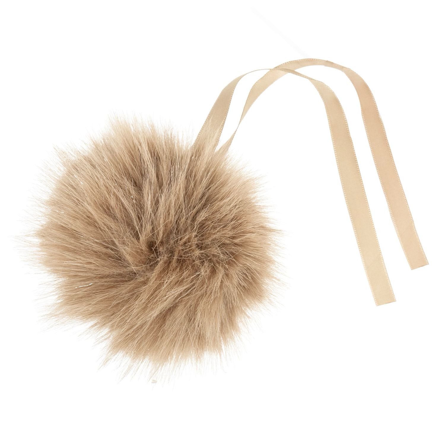 Faux Fur Pom Pom 11cm Cinnamon Glitter Faux Fur Pom Pom 11cm Cinnamon Glitter