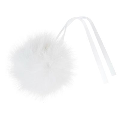 Faux Fur Pom Pom 11cm White Glitter Faux Fur Pom Pom 11cm White Glitter
