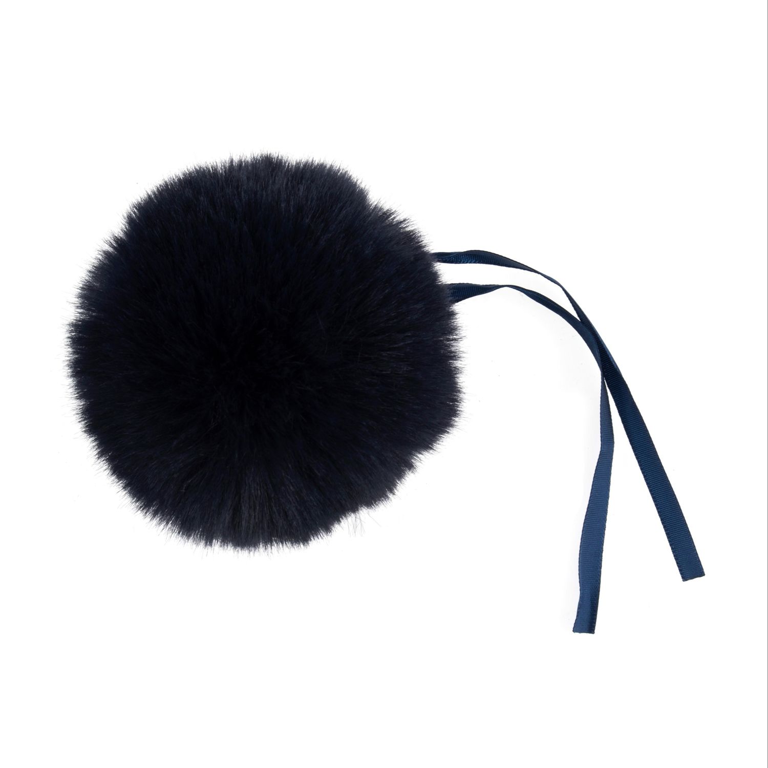 Faux Fur Pom Pom 11cm Navy