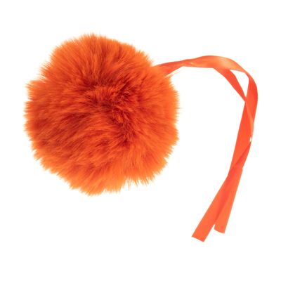 Faux Fur Pom Pom 11cm Orange Faux Fur Pom Pom 11cm Orange