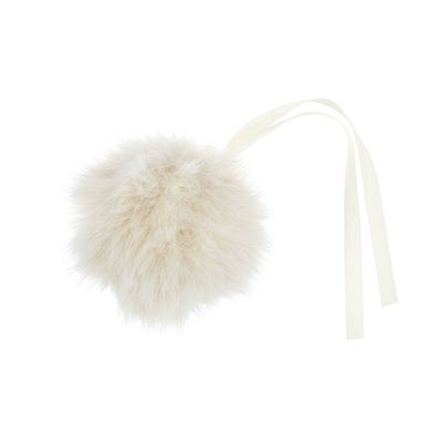 Faux Fur Pom Pom 11cm Cream Glitter Faux Fur Pom Pom 11cm Cream Glitter