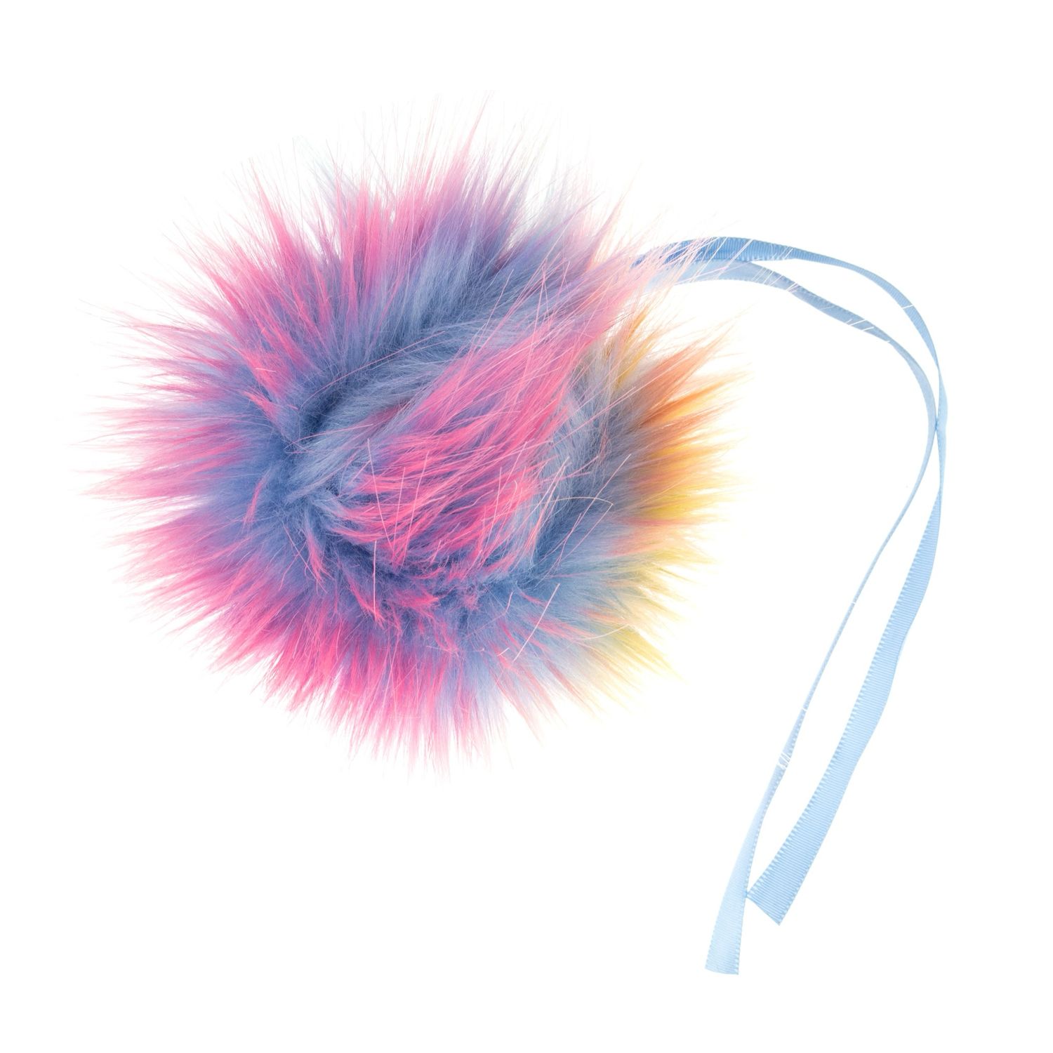 Faux Fur Pom Pom 11cm Rainbow Faux Fur Pom Pom 11cm Rainbow