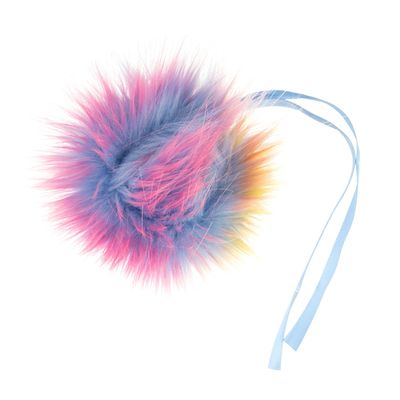 Faux Fur Pom Pom 11cm Rainbow Faux Fur Pom Pom 11cm Rainbow