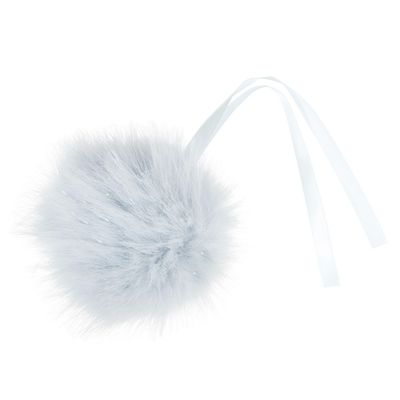 Faux Fur Pom Pom 11cm Baby Blue Glitter Faux Fur Pom Pom 11cm Baby Blue Glitter