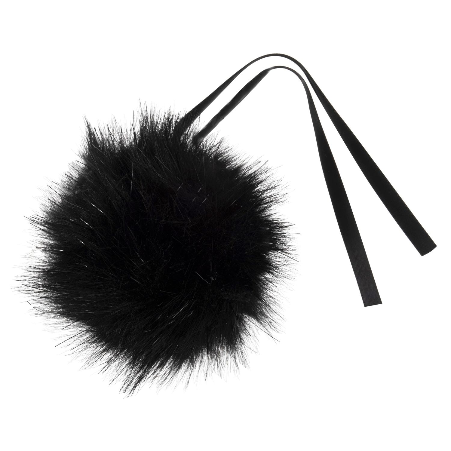 Faux Fur Pom Pom 11cm Black Glitter Faux Fur Pom Pom 11cm Black Glitter