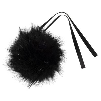 Faux Fur Pom Pom 11cm Black Glitter Faux Fur Pom Pom 11cm Black Glitter