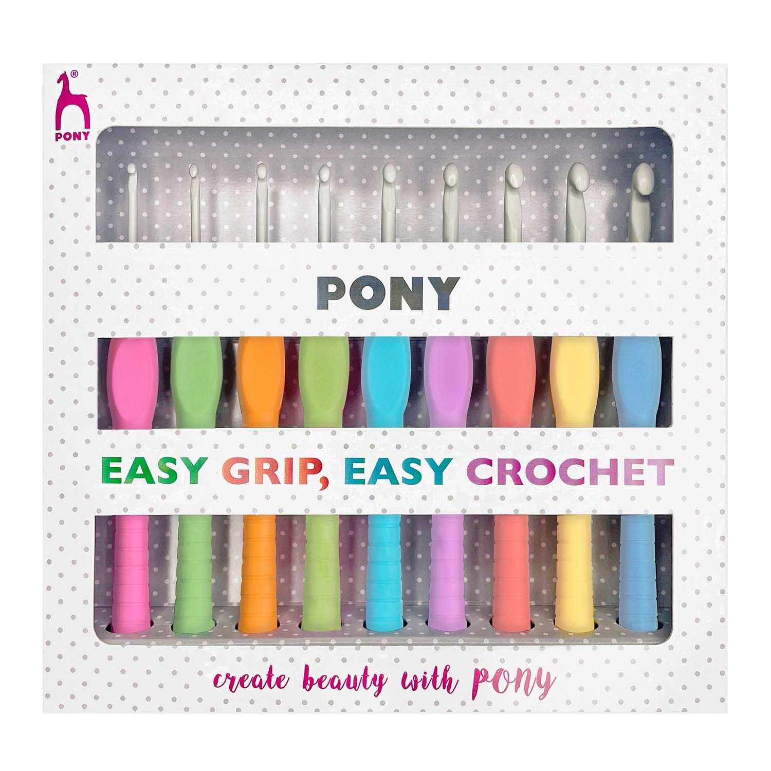 Pony Crochet Hook Set: Easy Grip Set of 9 Pony Crochet Hook Set: Easy Grip Set of 9