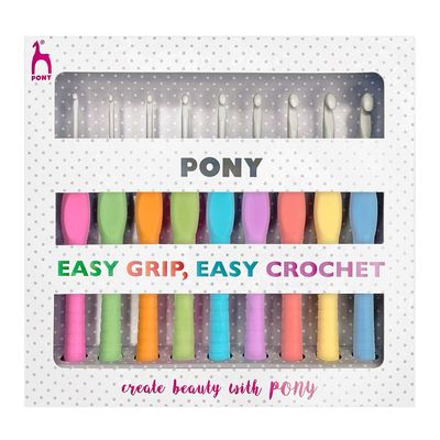 Pony Crochet Hook Set: Easy Grip Set of 9 Pony Crochet Hook Set: Easy Grip Set of 9
