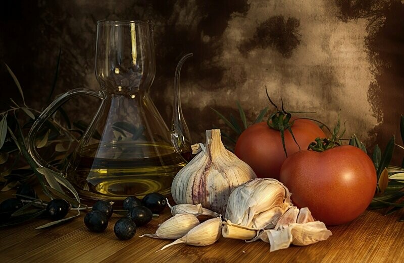 Knoblauch auf Olivenöl Knoblauch auf Olivenöl