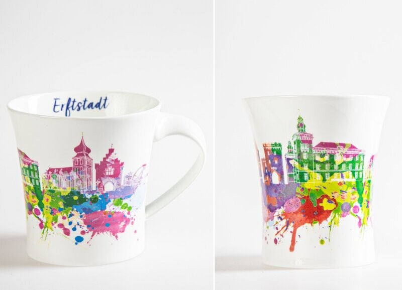 "Erftstadt Tasse" Fine Bone China Oval farbig