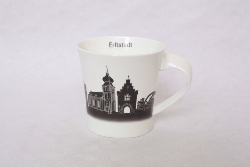 "Erftstadt Tasse" Fine Bone China, Oval schwarz