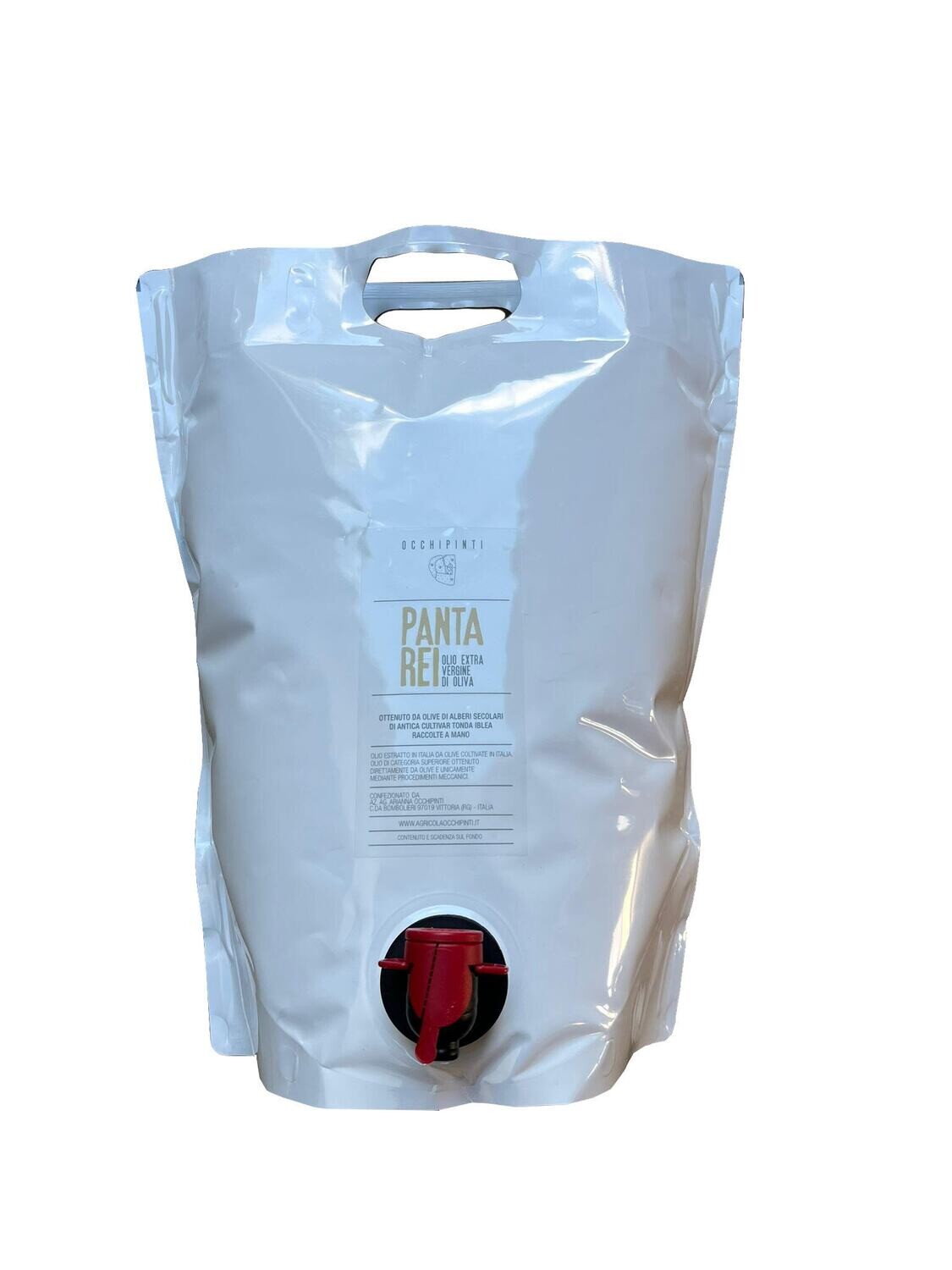 OLIO NUOVO 2026/2027 EXTRA VERGINE DI OLIVA TONDA IBLEA PANTAREI 5 LT BIOLOGICO - CONF. POUCH ANTIOSSIDAZIONE