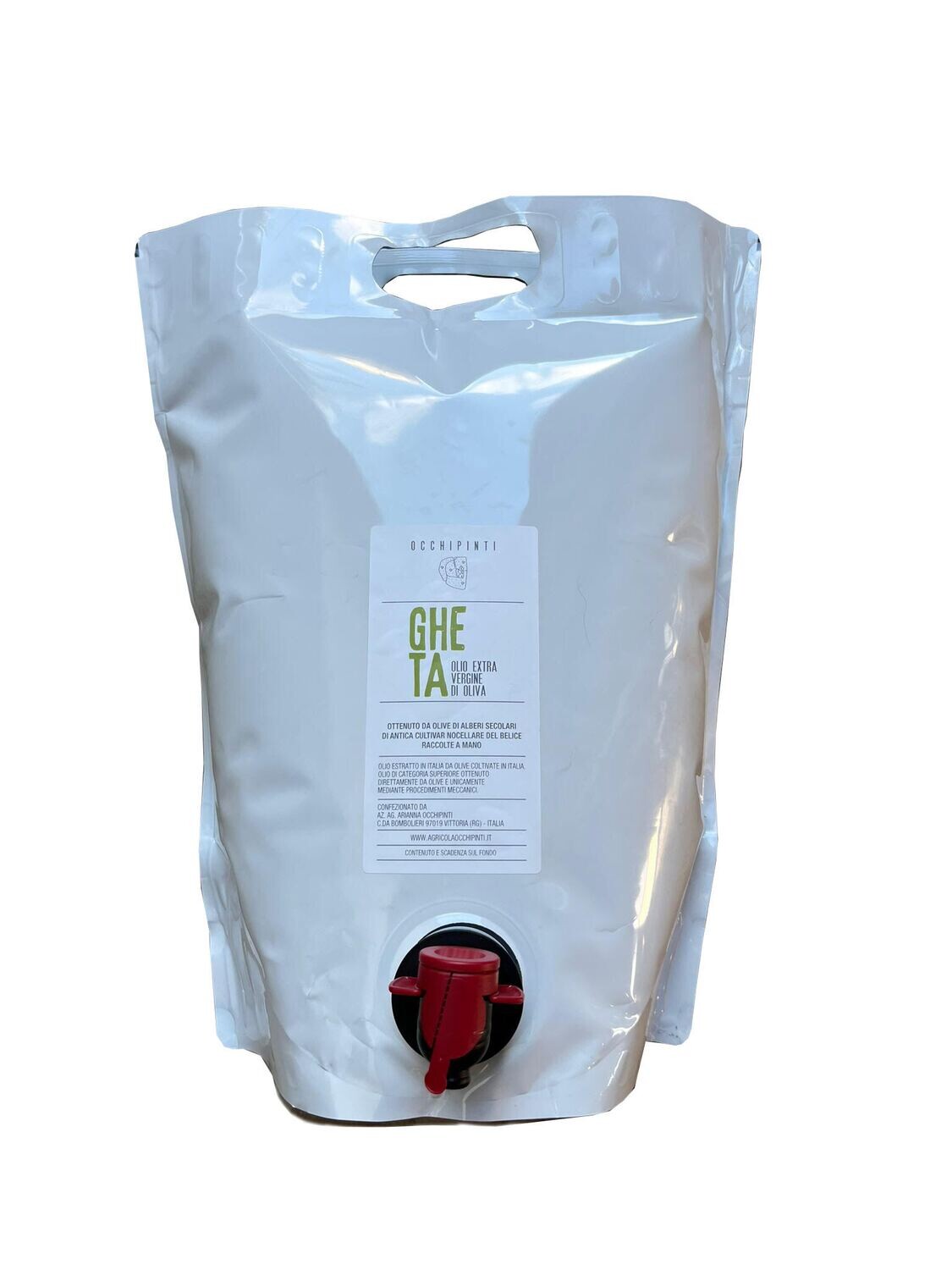 OLIO NUOVO 2026/2027 EXTRA VERGINE DI OLIVA NOCELLARA DEL BELICE E NOCELLARA ETNEA GHETA 5LT BIOLOGICO-POUCH