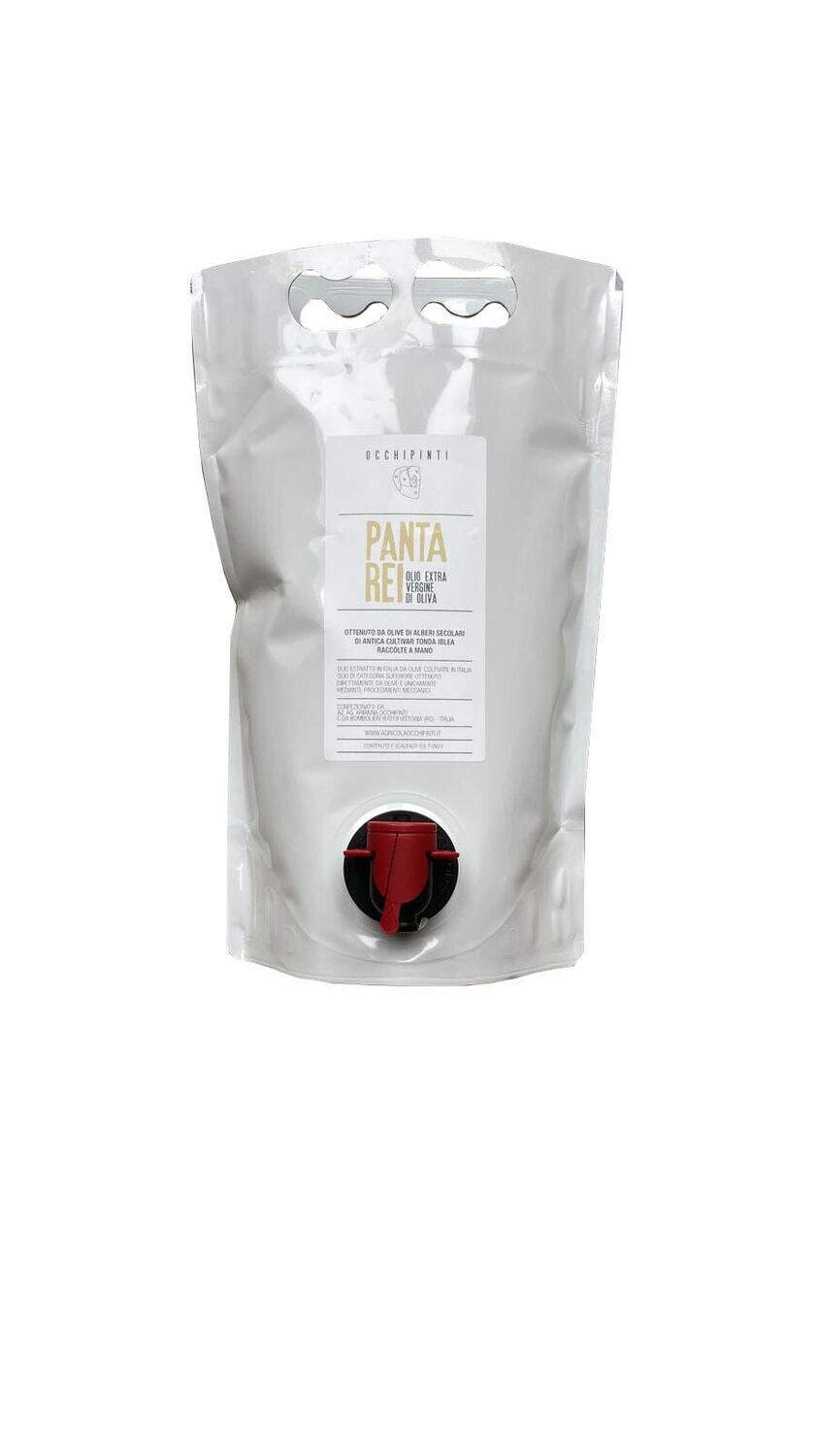 OLIO NUOVO 2026/2027 EXTRA VERGINE DI OLIVA TONDA IBLEA PANTAREI 3 LT - CONF. POUCH ANTIOSSIDAZIONE