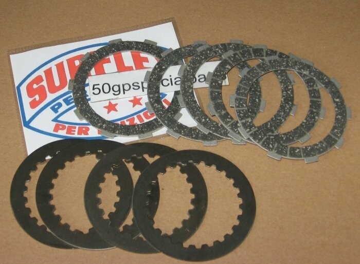 MINARELLI 50 80 P6 C.CORTA K6 FANTIC SET DISCHI FRIZIONE GUARNITI IN ALLUMINIO 10 TACCHE +LISCI