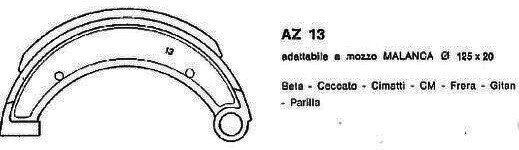 BETA CECCATO CIMATTI CM 49cc. CICLOMOTORE  GANASCE FRENO FORMA AZ 13
