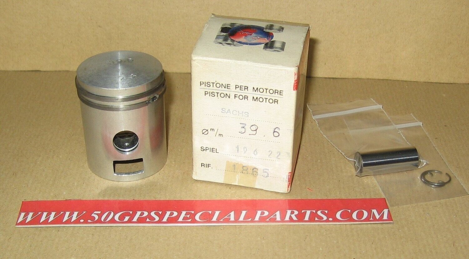 SACHS 49cc. F50 PISTONE KOLBEN ASSO D. 39.6  PRIMA SERIE  2V.