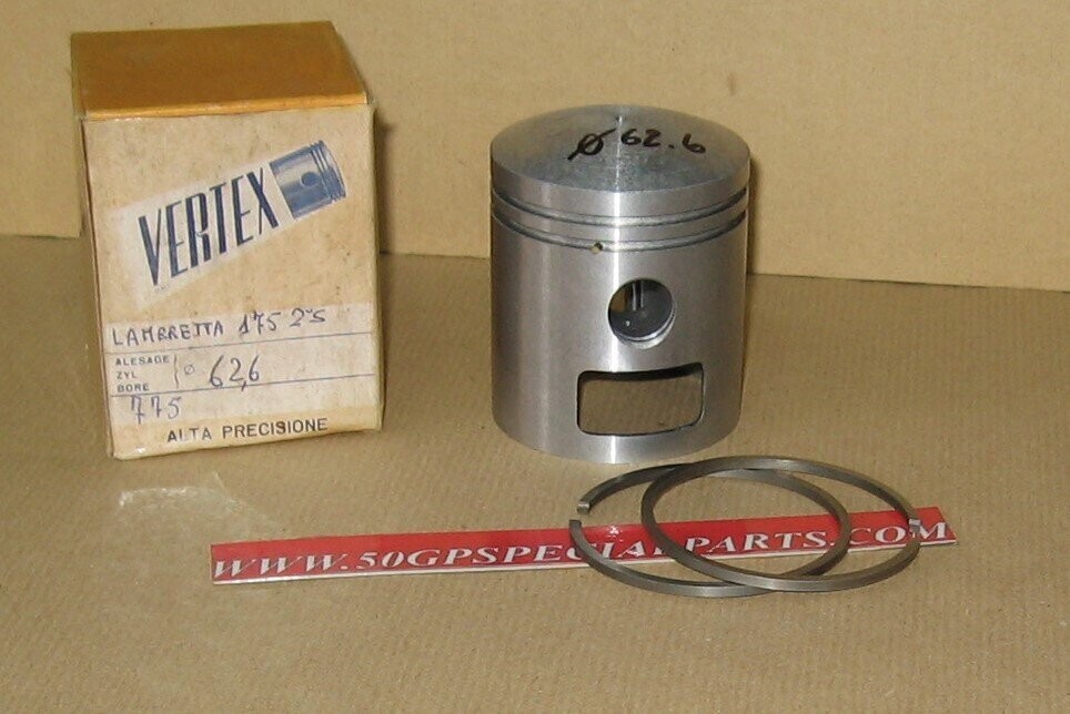 PISTONE VERTEX D.62,6mm. ( NO SPINOTTO -SEGER) LAMBRETTA INNOCENTI 175cc. TV  2S°