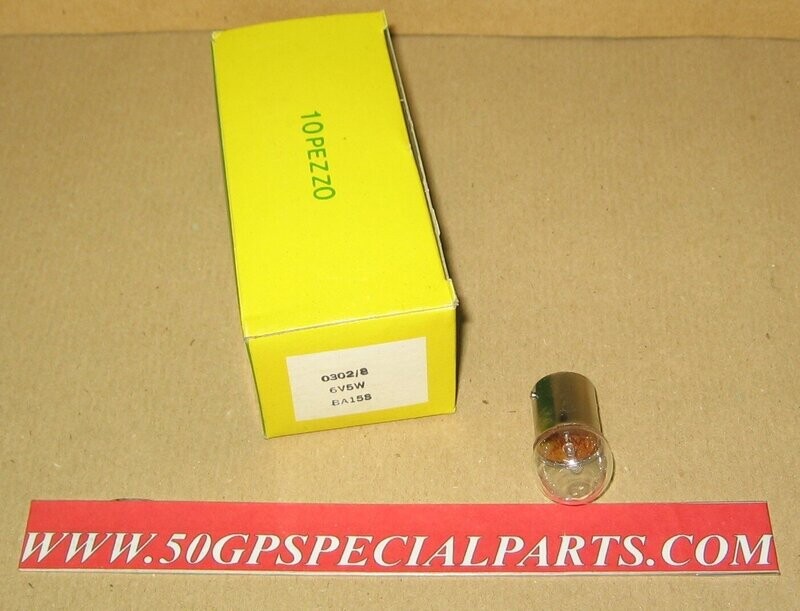 LAMPADINA HERT 0302/8 6V. 5W BA15S  SCATOLA N. 10PZ.